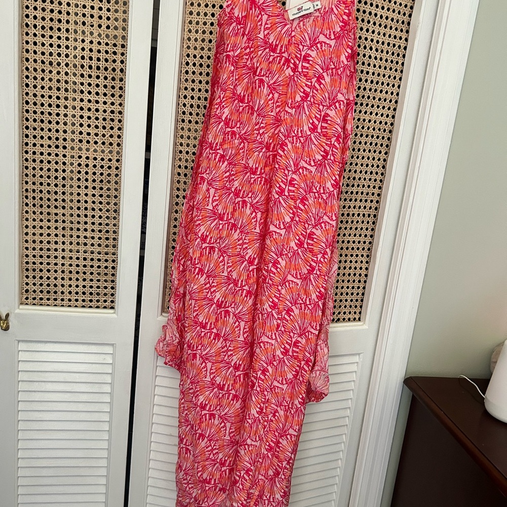 Vineyard Vines Pink and Orange silk Patterned Dress
